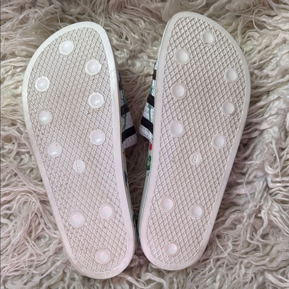 adidas Floral Slide Sandals - White and Black - Picture 6 of 10